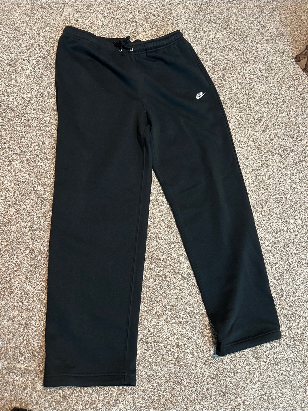 Nike Black Men's Sweatpants with White Swoosh